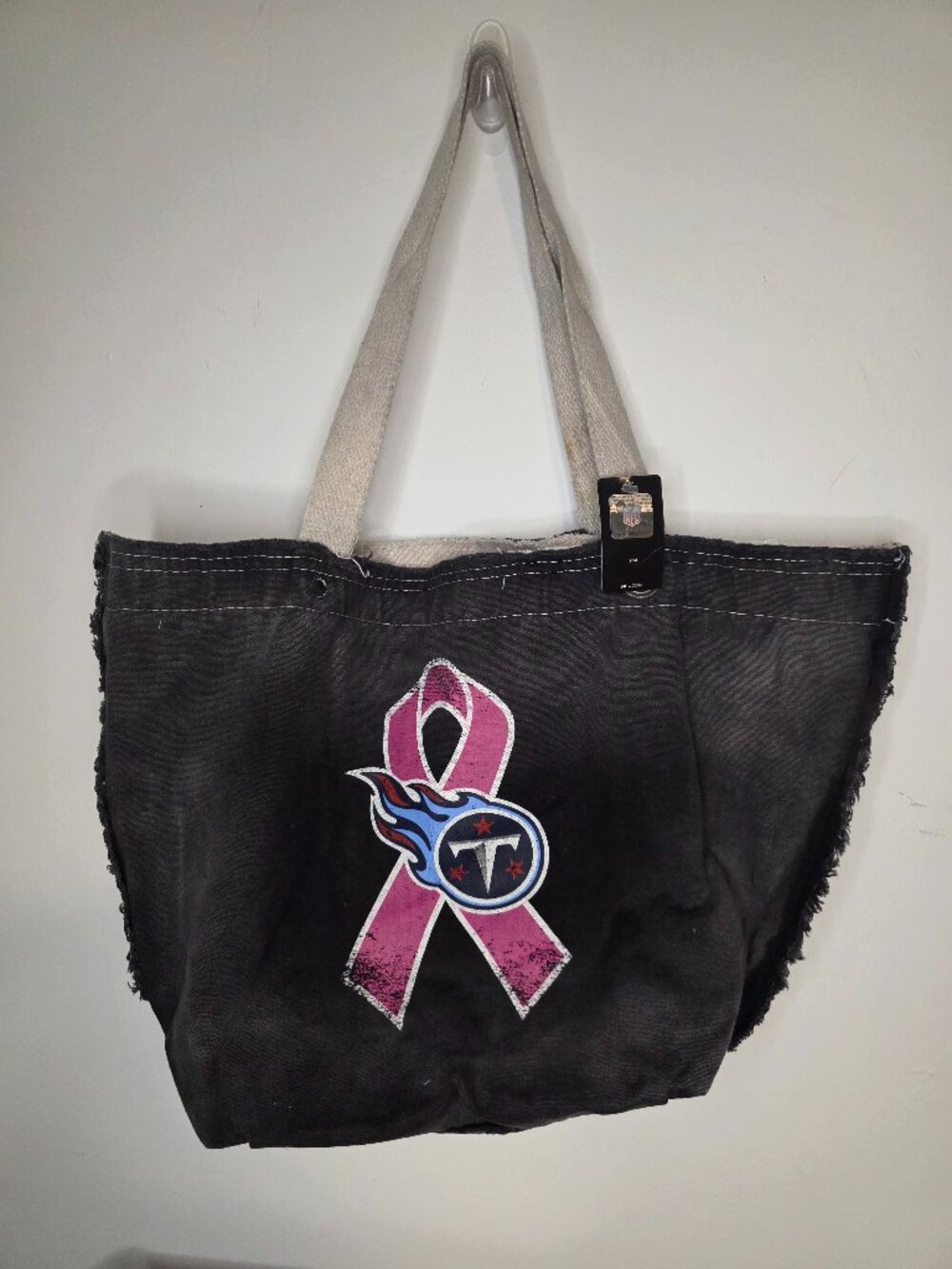 Little Earth Tennessee Titans NFL Breast Cancer Distressed Tote Bag NWT READ